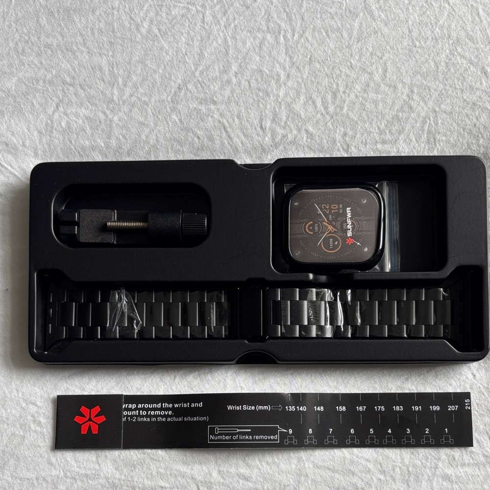 Black Smartwatch with Metal Band